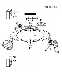 Потолочная люстра Arte Lamp Ellisse A6342PL-8WG