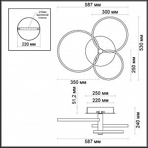 Потолочная светодиодная люстра Ringgi Odeon Light 3970/58L