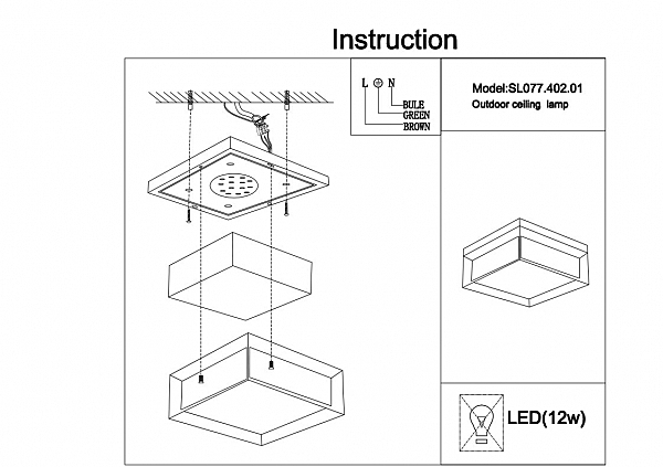 Уличные потолочные ST Luce Cubista SL077.402.01