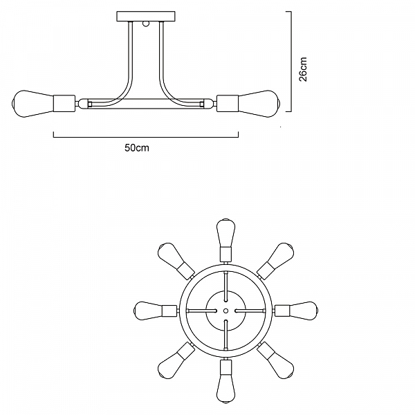 Потолочная люстра Arte Lamp Highgarden A6063PL-8BK