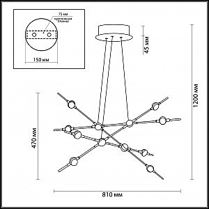 Подвесная люстра Odeon Light Costella 3906/48L