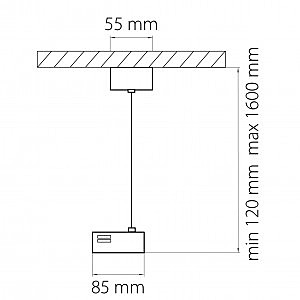 Подвесное питание для однофазного трека Lightstar Barra 502197