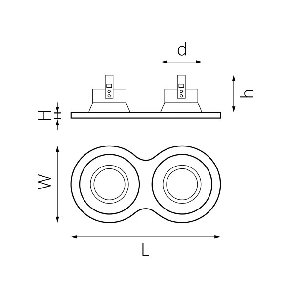 Встраиваемый светильник Lightstar Domino D6260607