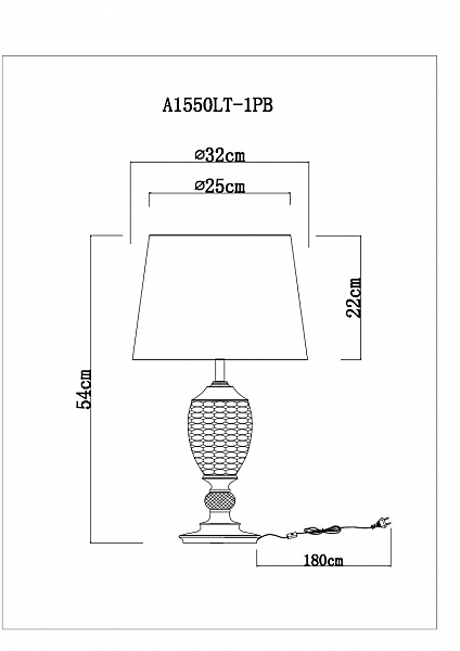 Настольная лампа Arte Lamp Radison A1550LT-1PB