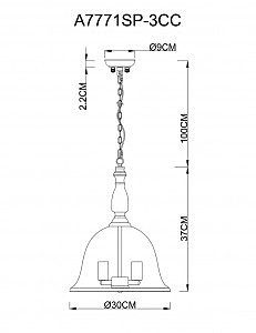 Светильник подвесной Arte Lamp Bell A7771SP-3CC