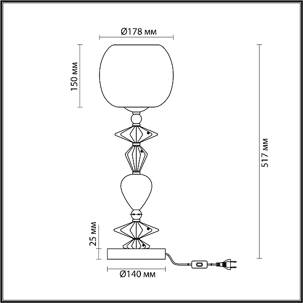 Настольная лампа Odeon Light EXCLUSIVE Bizet 4855/1T