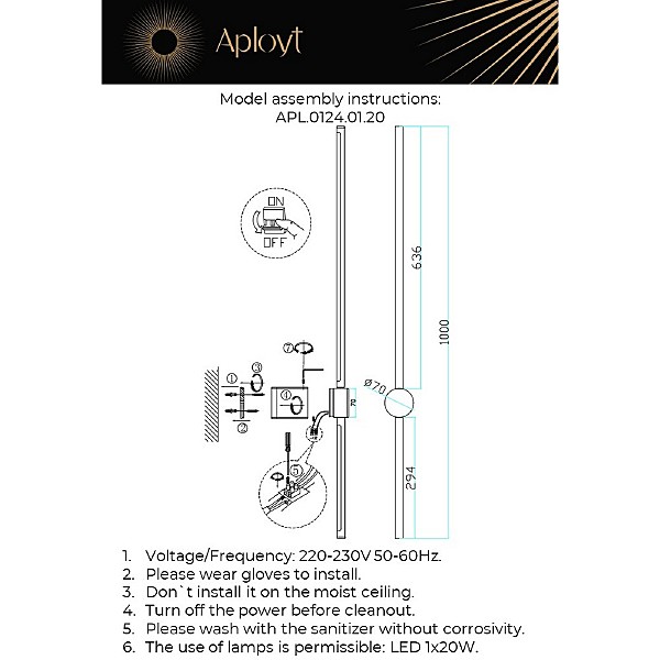 Настенный светильник Aployt Gabi APL.0124.01.20