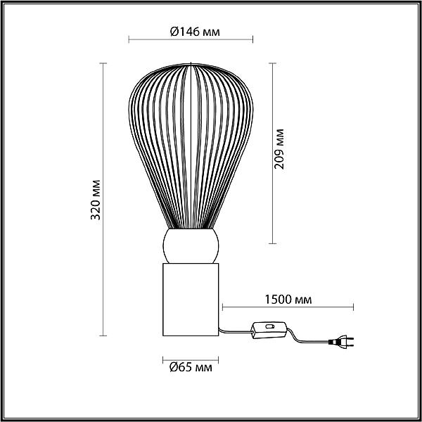 Настольная лампа Odeon Light EXCLUSIVE Elica 5417/1T