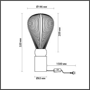 Настольная лампа Odeon Light EXCLUSIVE Elica 5417/1T