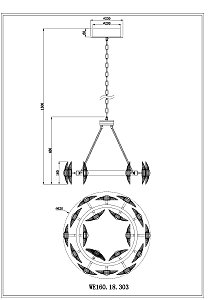 Подвесная люстра Wertmark Pamela WE160.18.303