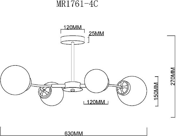 Потолочная люстра MyFar Easy MR1761-4C