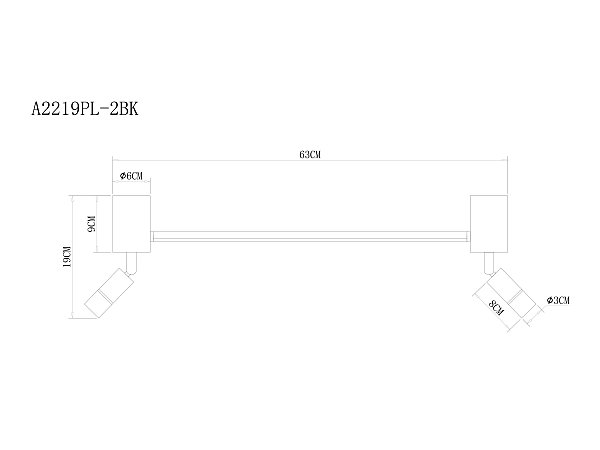 Светильник спот Arte Lamp A2219PL-2BK