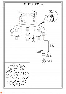 Потолочная люстра ST Luce Onde SL116.502.09