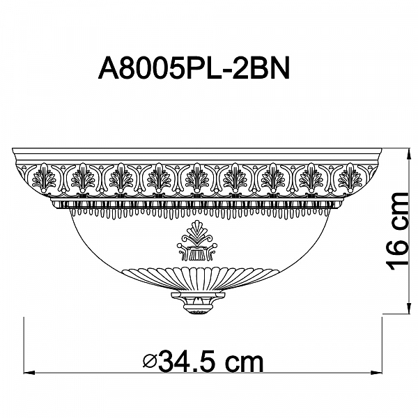 Светильник потолочный Arte Lamp PIATTI A8005PL-2BN