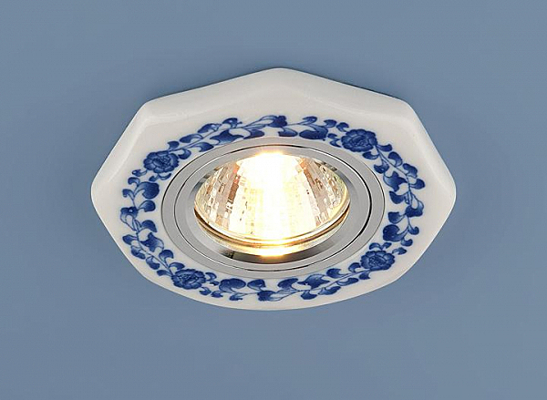 Встраиваемый светильник с узорами 9033 9033 керамика MR16 бело-голубой (WH/BL) Elektrostandart