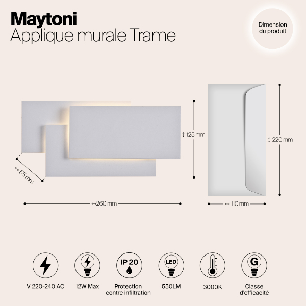 Настенное бра Maytoni Trame C804WL-L12W