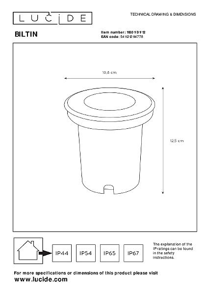 Уличный встраиваемый Lucide Biltin 11801/01/12