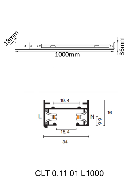 Шинопровод Crystal Lux Clt 0.11 CLT 0.11 01 L1000 WH