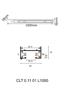 Шинопровод Crystal Lux Clt 0.11 CLT 0.11 01 L1000 WH