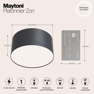 Потолочный светодиодный светильник Maytoni Zon C032CL-L12B4K