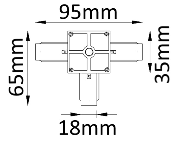 Соединитель T-образный (однофазный) Crystal Lux CLT 0.211 03 BL