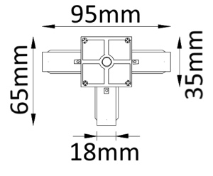 Соединитель T-образный (однофазный) Crystal Lux CLT 0.211 03 BL