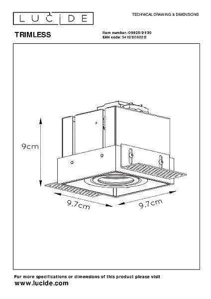 Встраиваемый светильник Lucide Trimless 09925/01/30
