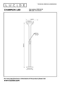 Торшер Lucide Champion-Led 19792/24/30
