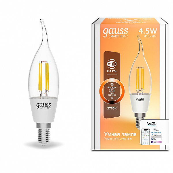 Светодиодная лампа Gauss Smart Home Clear 1260112