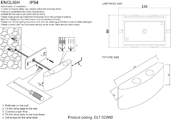 Уличный настенный светильник Crystal Lux Clt 023 CLT 023W2 DG