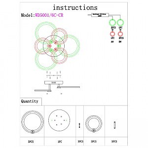 Потолочная люстра Wedo Light Flavon WD5001/6C-CR