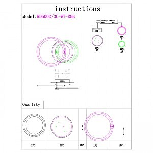 Потолочная люстра Wedo Light Verres WD5002/3C-WT-RGB