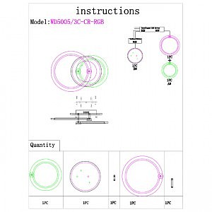 Потолочная люстра Wedo Light Lavello WD5005/3C-CR-RGB