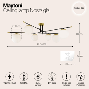 Потолочная люстра Maytoni Nostalgia MOD048CL-06G