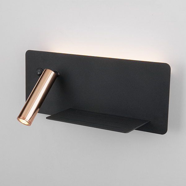 Настенный светильник Elektrostandard Fant R LED чёрный/золото (MRL LED 1113)