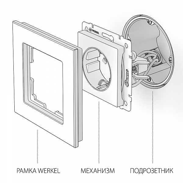 Розетка Werkel W1171008/ Розетка с заземлением (черный матовый)