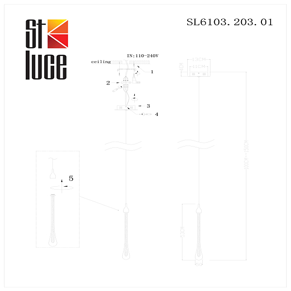 Светильник подвесной ST Luce Faenza SL6103.203.01