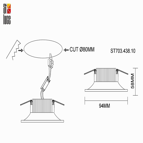 Встраиваемый светильник ST Luce ST703 ST703.438.10