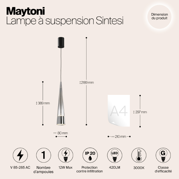 Светильник подвесной Maytoni Sintesi P090PL-L12CH3K