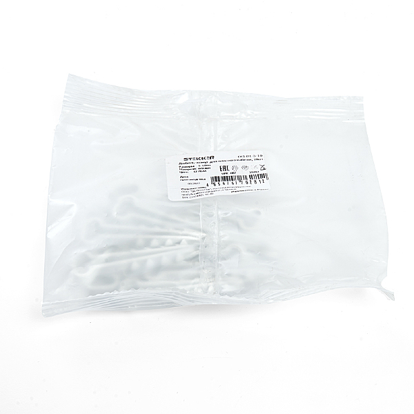 Дюбель-хомут для плоского кабеля (5-10мм), белый (DIY упаковка 10шт.) Stekker DCL01-06-12 39861