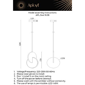 Светильник подвесной Aployt Mila APL.044.16.08