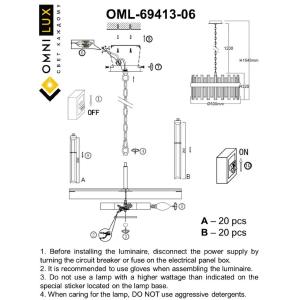 Подвесная люстра Omnilux Oriolo OML-69413-06