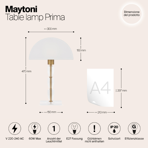 Настольная лампа Maytoni Prima Z034TL-01BZ