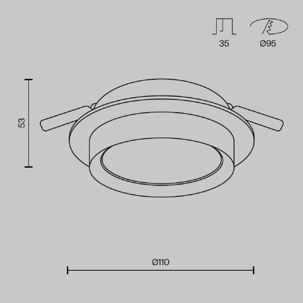 Встраиваемый светильник Maytoni Hoop DL086-GX53-RD-BG