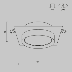 Встраиваемый светильник Maytoni Hoop DL086-GX53-SQ-W