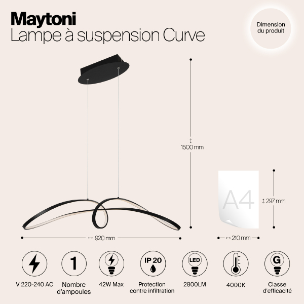 Подвесная люстра Maytoni Curve MOD156PL-L52B4K