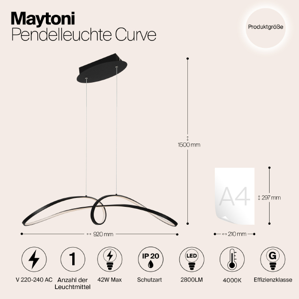 Подвесная люстра Maytoni Curve MOD156PL-L52B4K