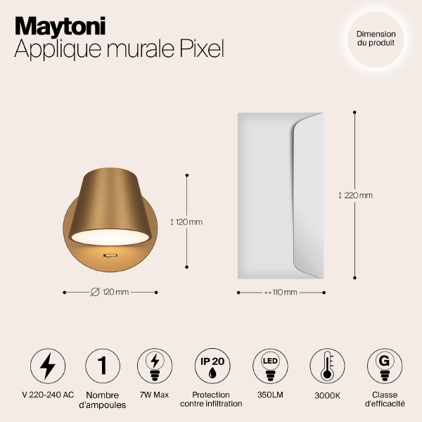 Настенный светильник Maytoni Pixel MOD421WL-L6BS3K