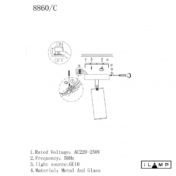 Светильник спот iLamp Plum 8861C BR-BK