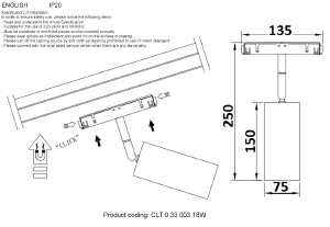 Трековый светильник Crystal Lux Space CLT 0.33 003 18W BL 3000K